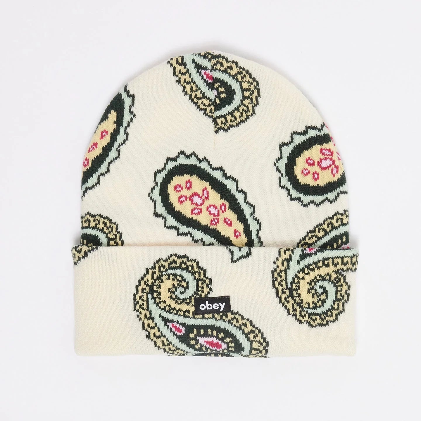 Obey Paisley Beanie (Unbleached multi)