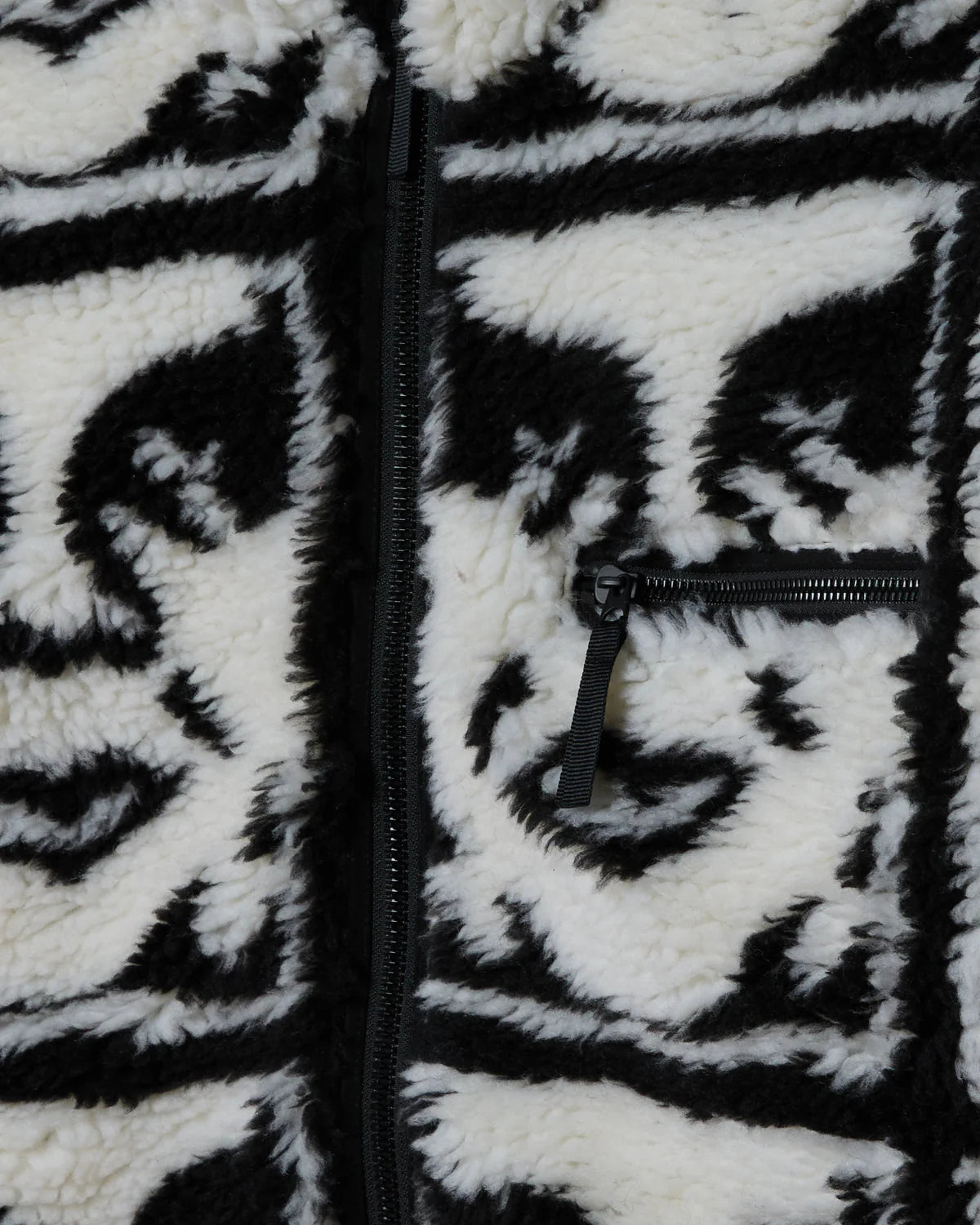 Obey Repeated Icon Sherpa Jacket (Black Multi)