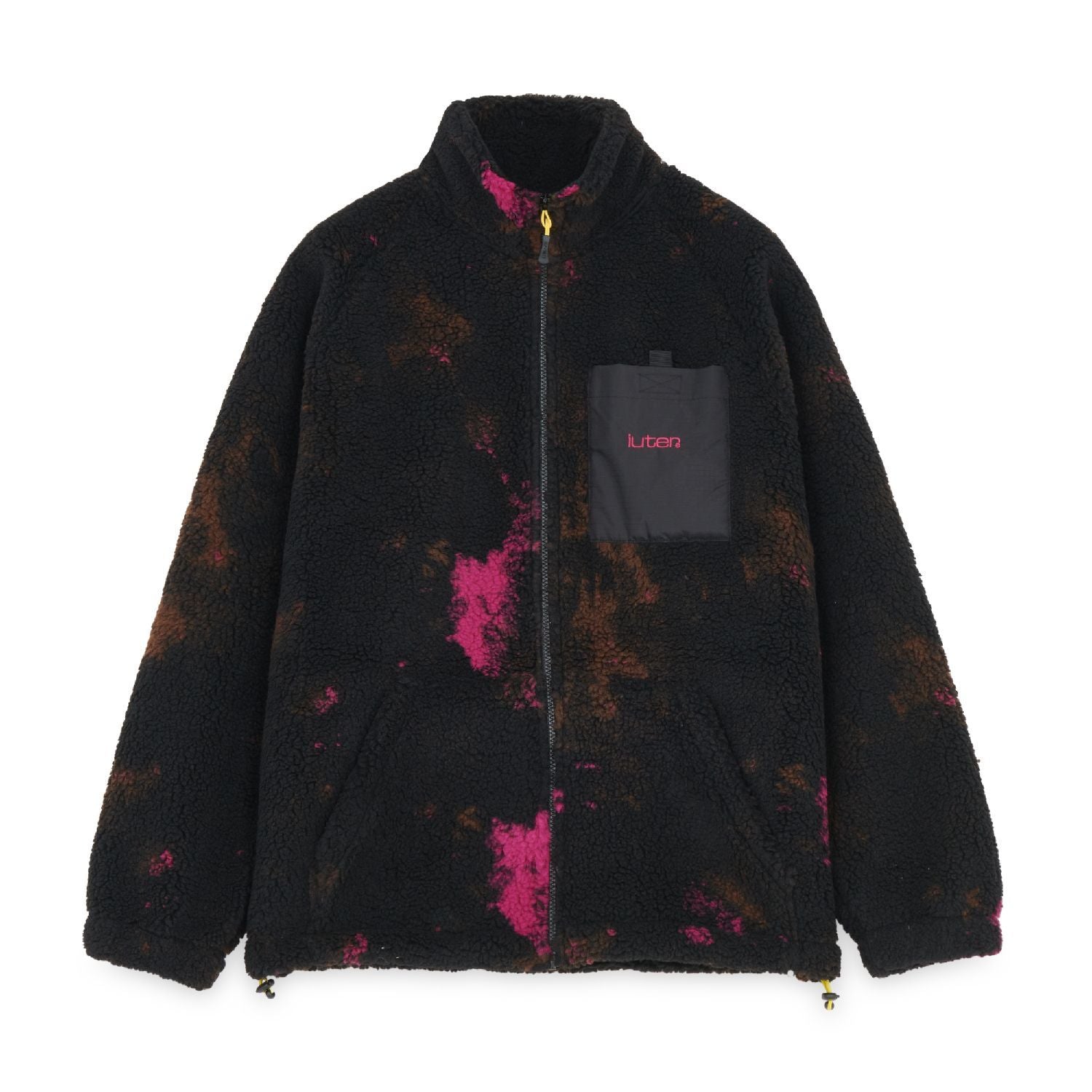 Iuter Tie Dye Fur Zip Neck (Black)