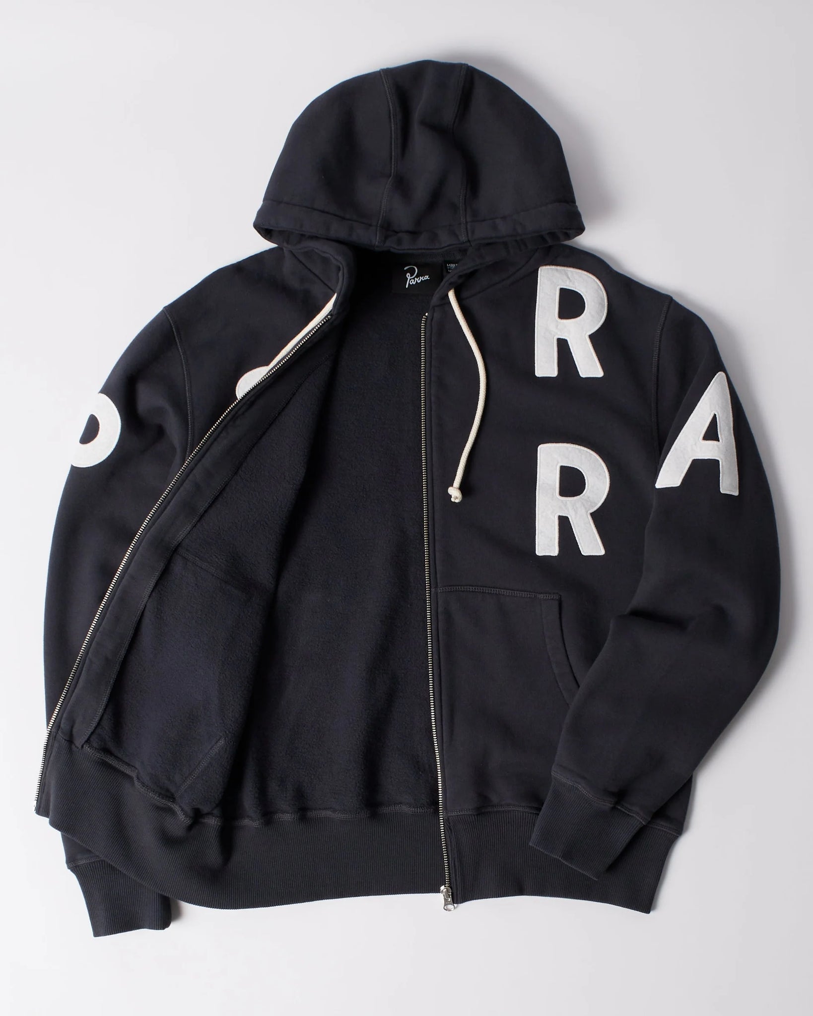 Parra Word salad zip hooded sweatshirt (Dark Navy)