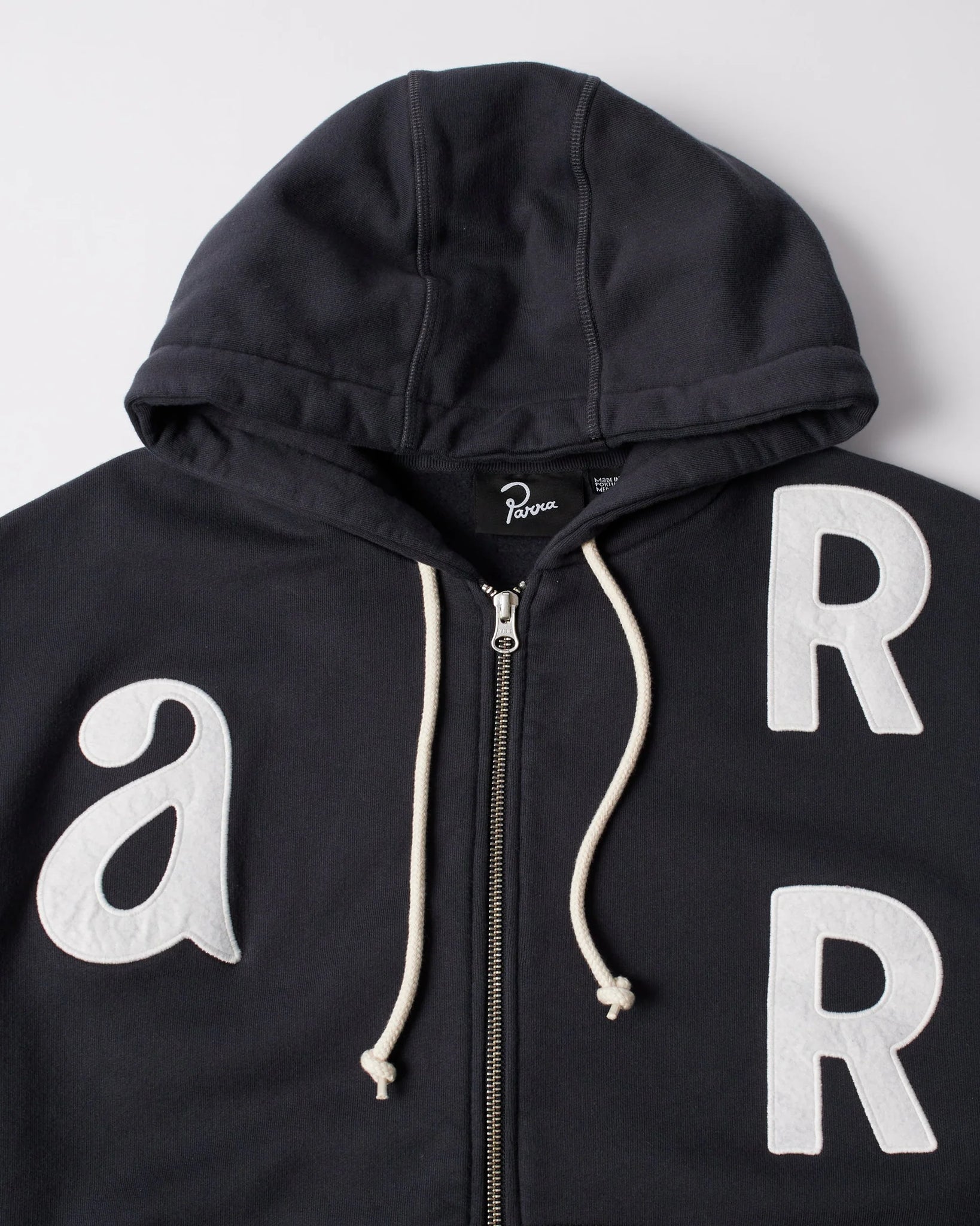 Parra Word salad zip hooded sweatshirt (Dark Navy)
