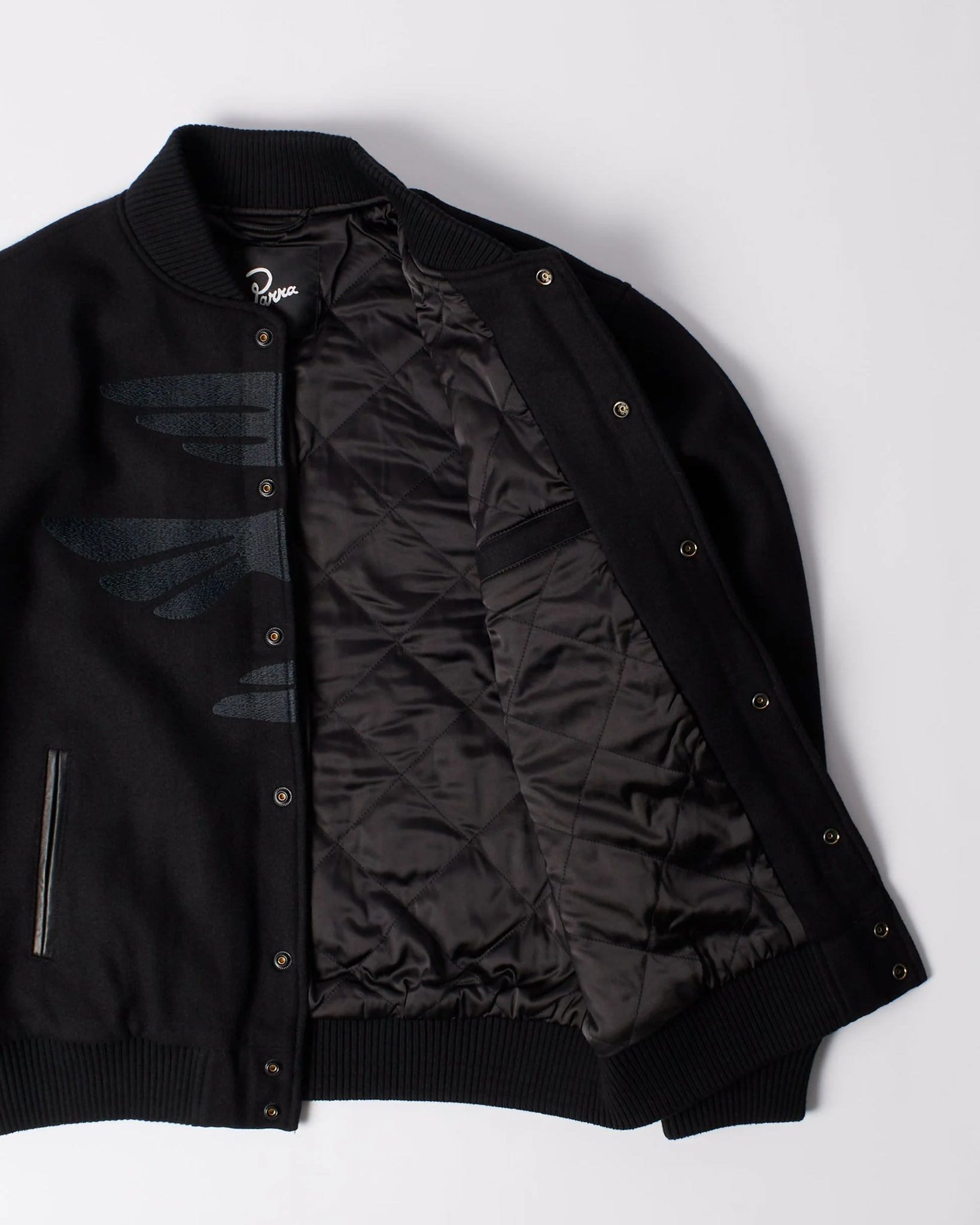 Parra Not movie quality varsity jacket (Black)