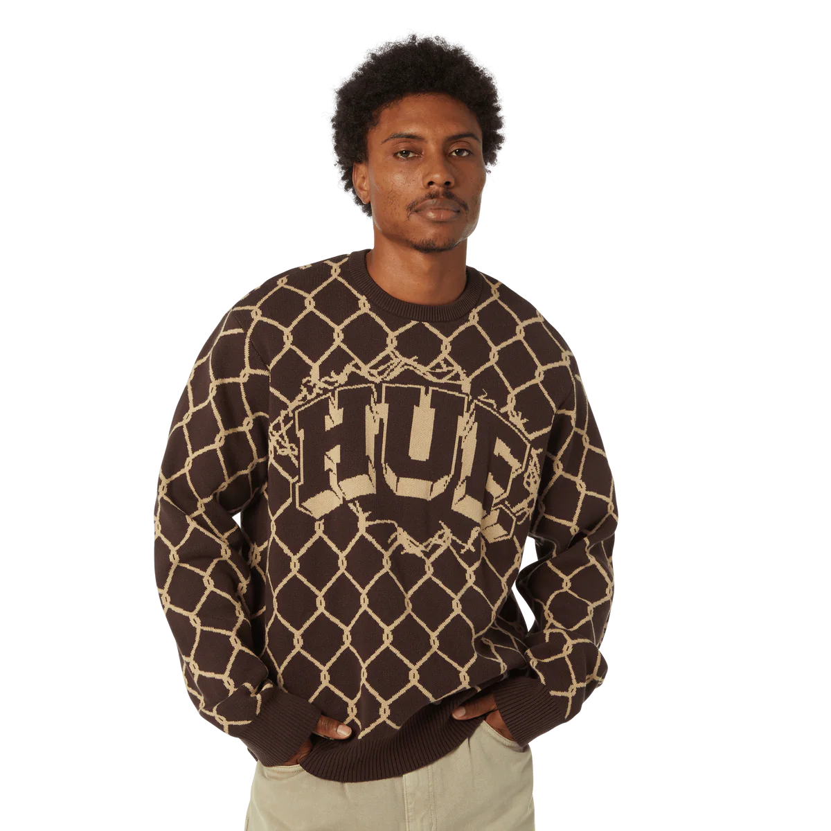 HUF - Breackthrough Crewneck Sweater (Bison)