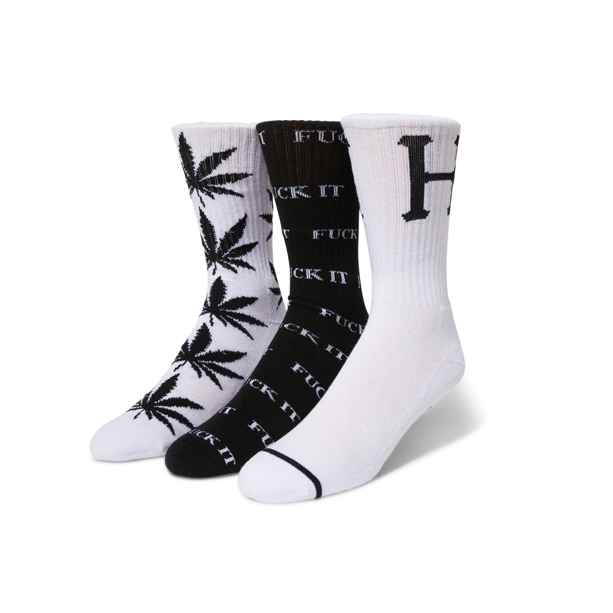 Huf Variety 3 Pack Sock (Black/White)
