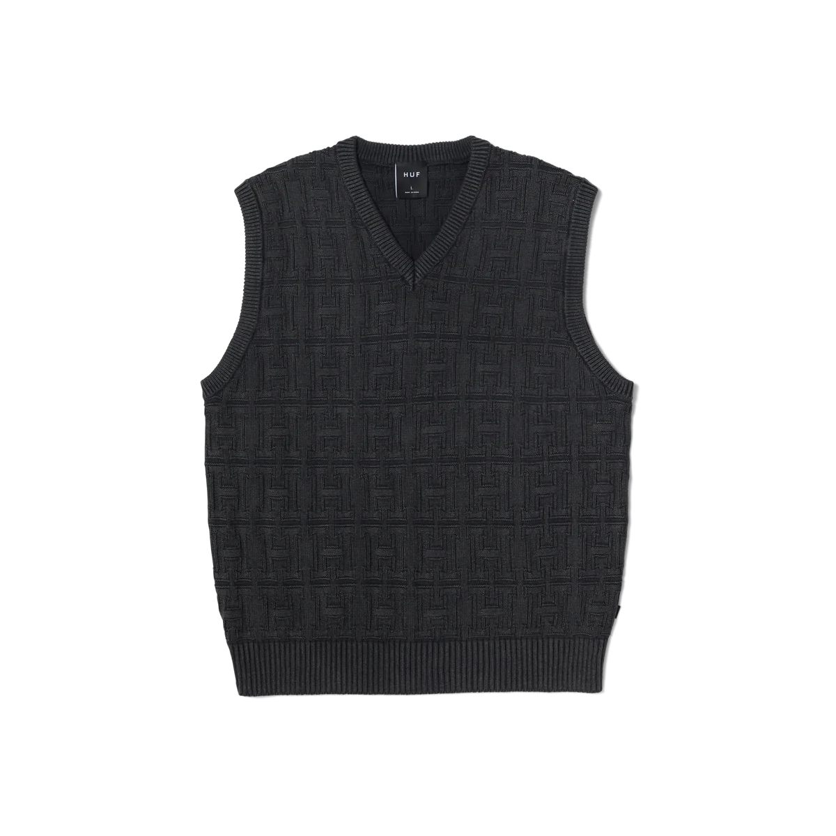 Interlaced Jacquard Overdyed Vest (Black)