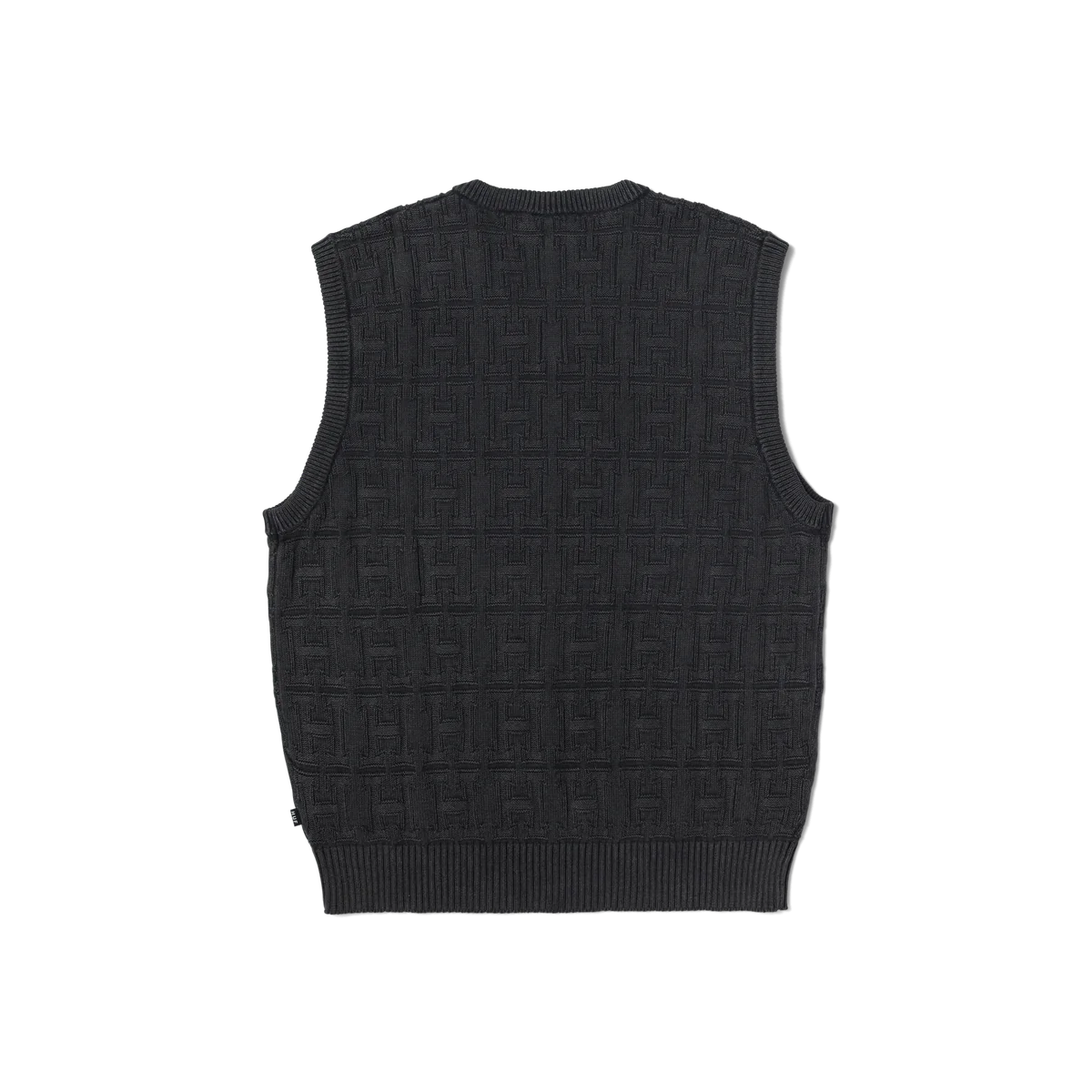 Interlaced Jacquard Overdyed Vest (Black)