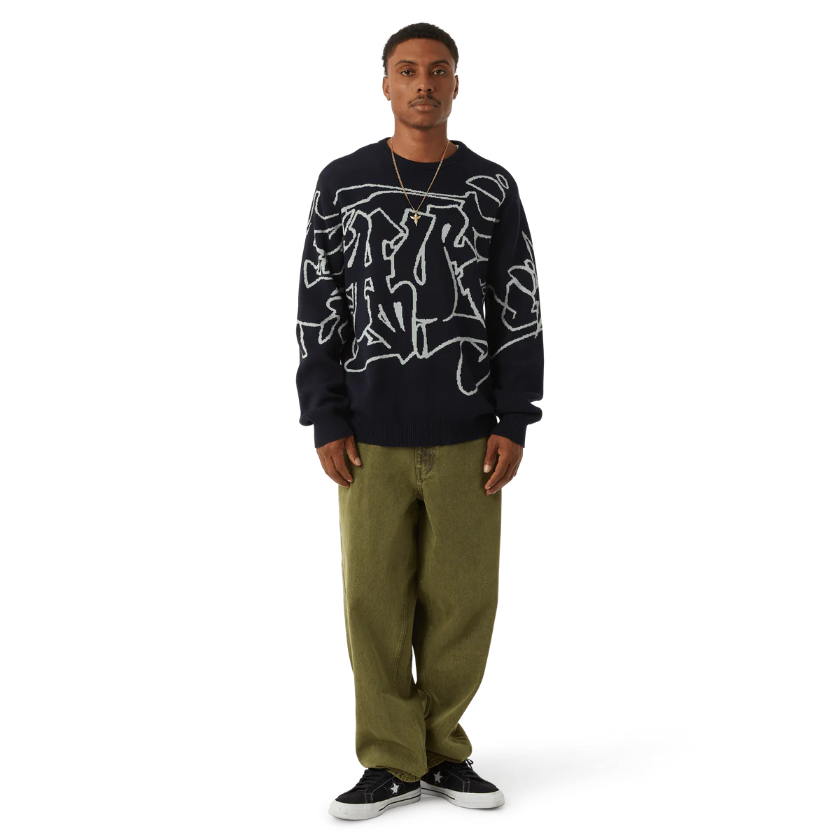 Outlines Crewneck Sweater (Navy)