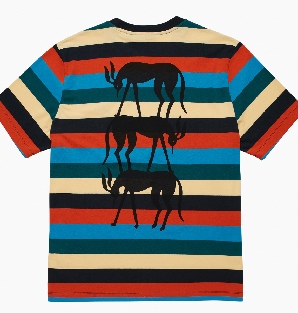 Stacked Pets on Stripe T-shirt (multi)