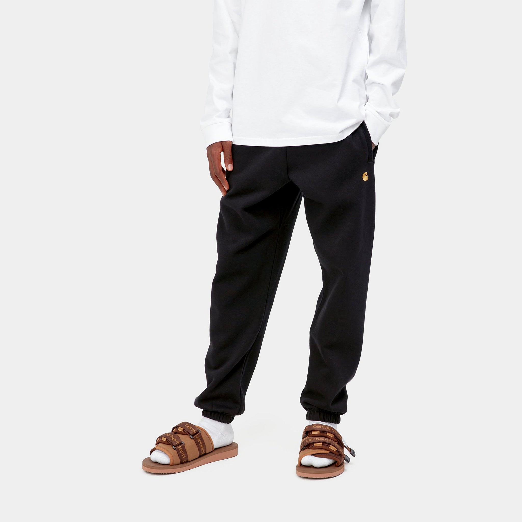 Carhartt WIP Chase Sweat Pant Black / Gold