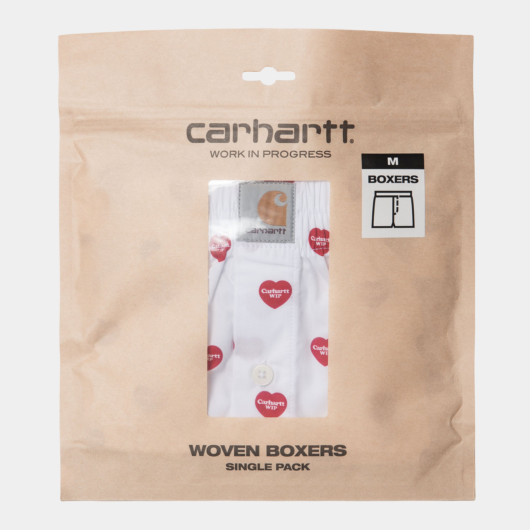 Carhartt WIP Cotton Boxer Heart Print (White)