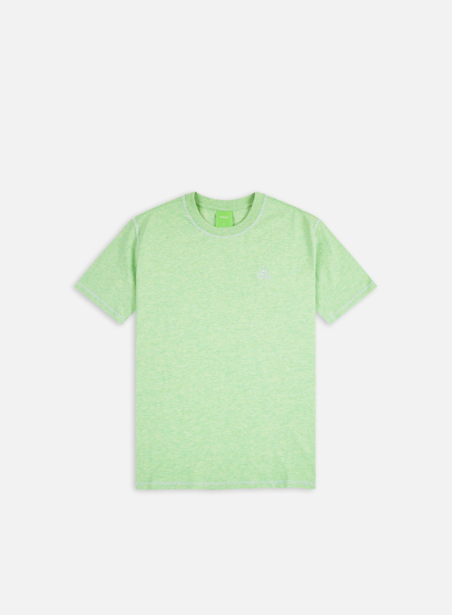 S/S Contrast Crown Relaxed Top (Green Heather)