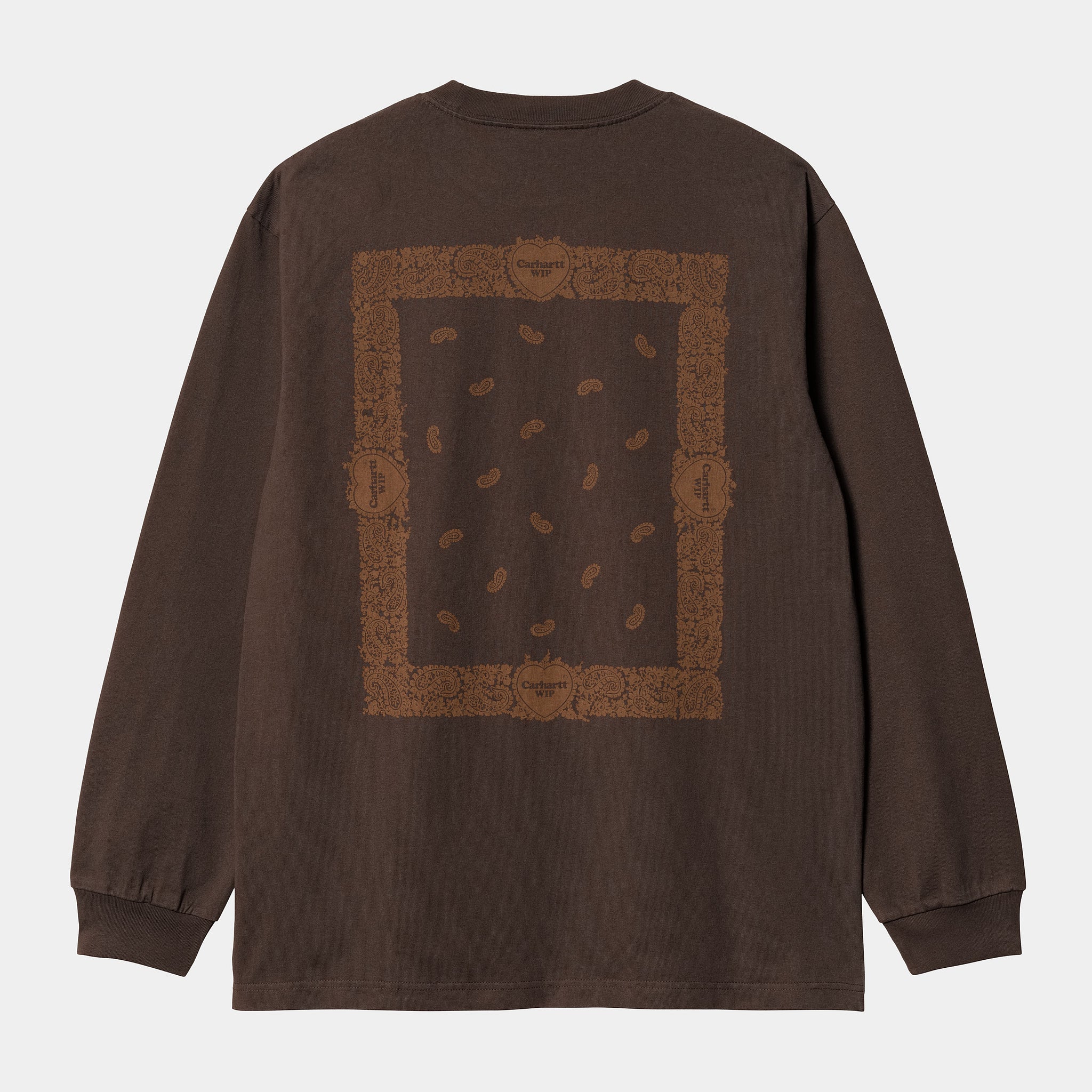 Carhartt WIP Paisley T-Shirt Buckeye L/S (Deep H Brown stone washed)