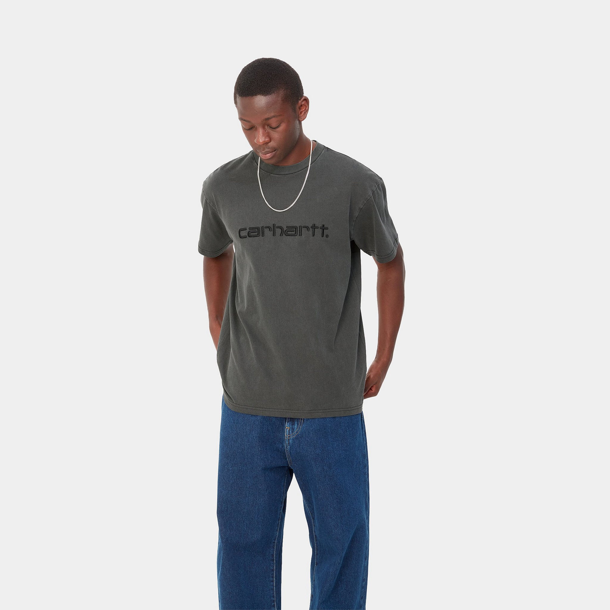 S/S Duster T-Shirt (Black garment dyed)