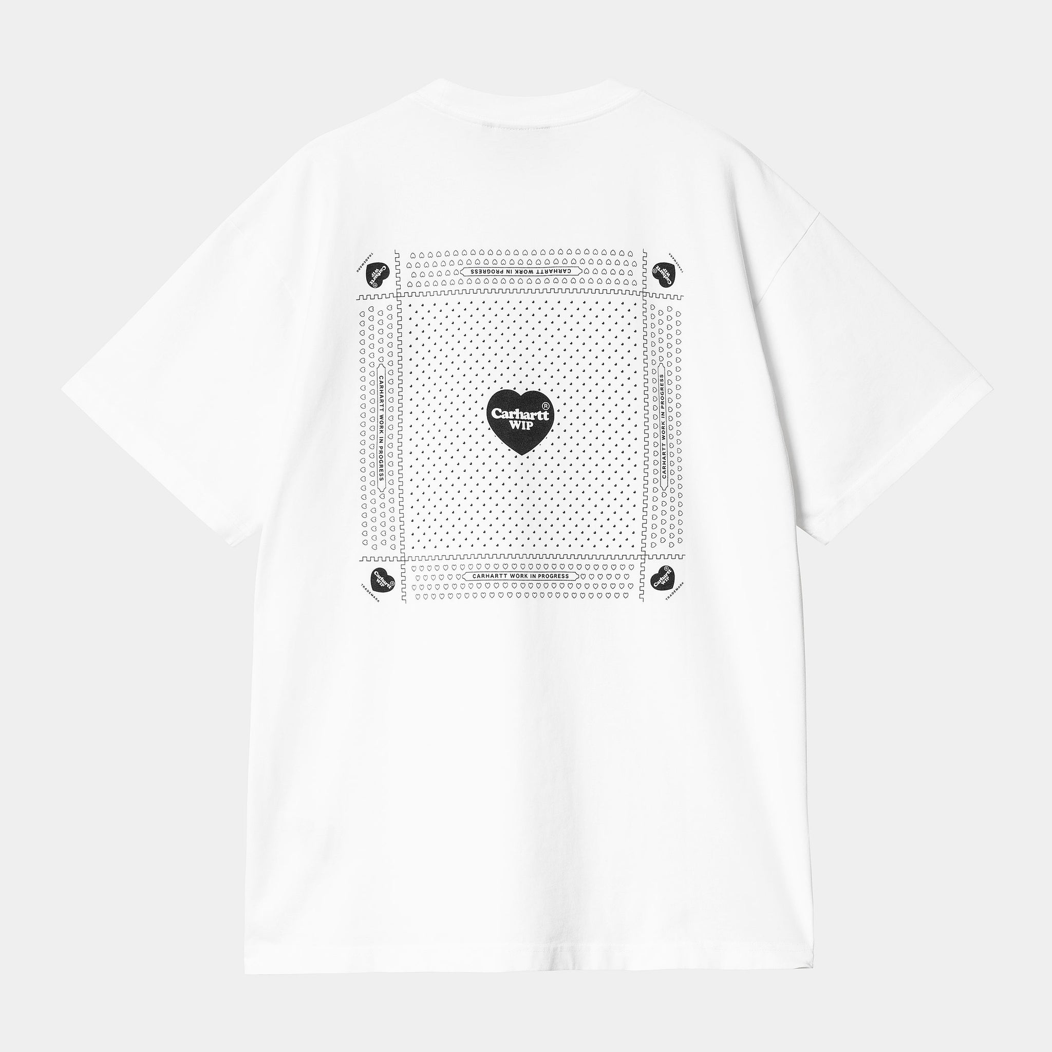 S/S Heart Bandana T-Shirt (White / Black)