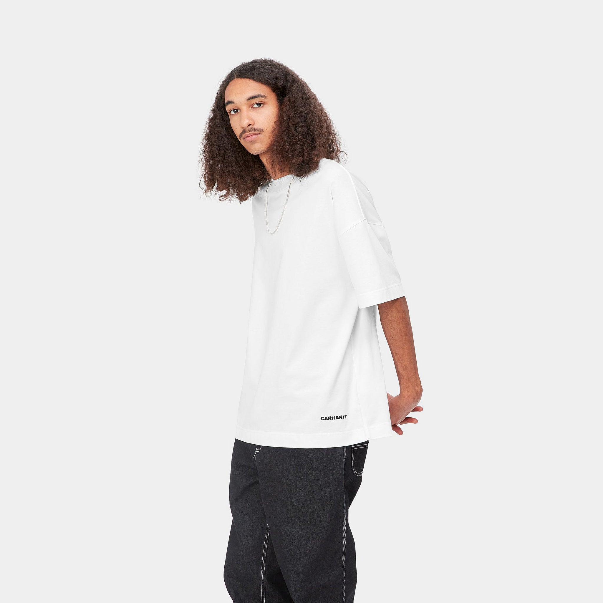 S/s Link Script T-shirt 100% Organic Cotton Single Jersey, 230 G/m² (White / Black)