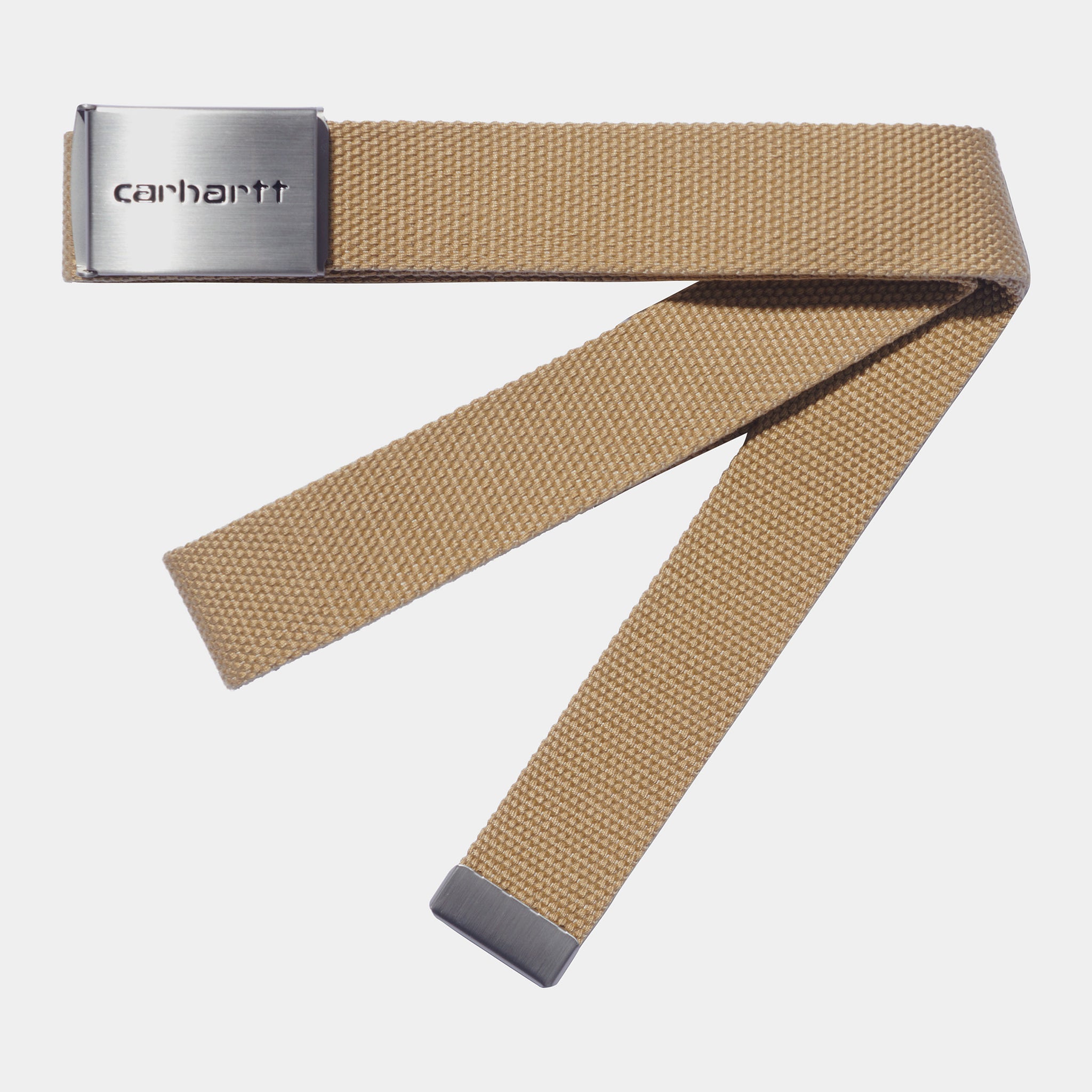 Clip Belt Chrome Polyester Canvas (Dusty H Brown)