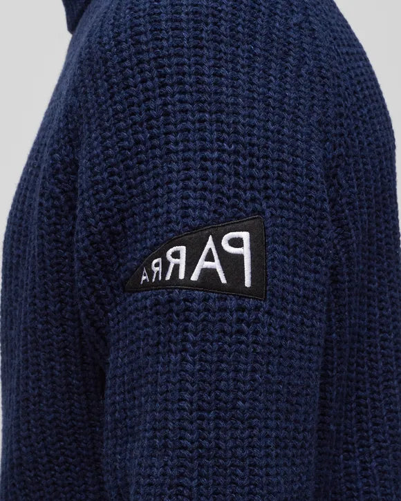 Mirrored Flag Logo Knitted pullover (blue)
