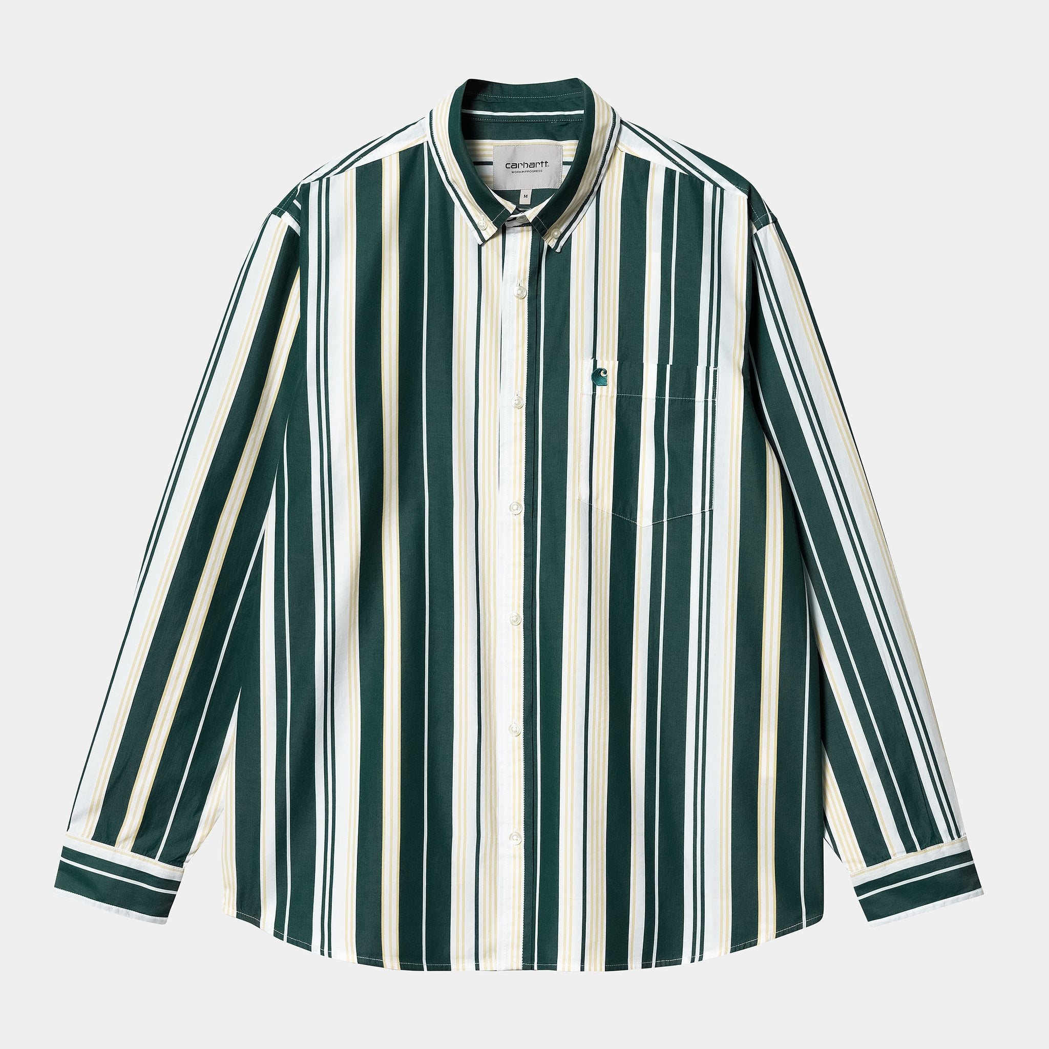 L/S Romero Shirt Cotton Poplin, 3.9 oz Romero Stripe, (Citron/Botanic)