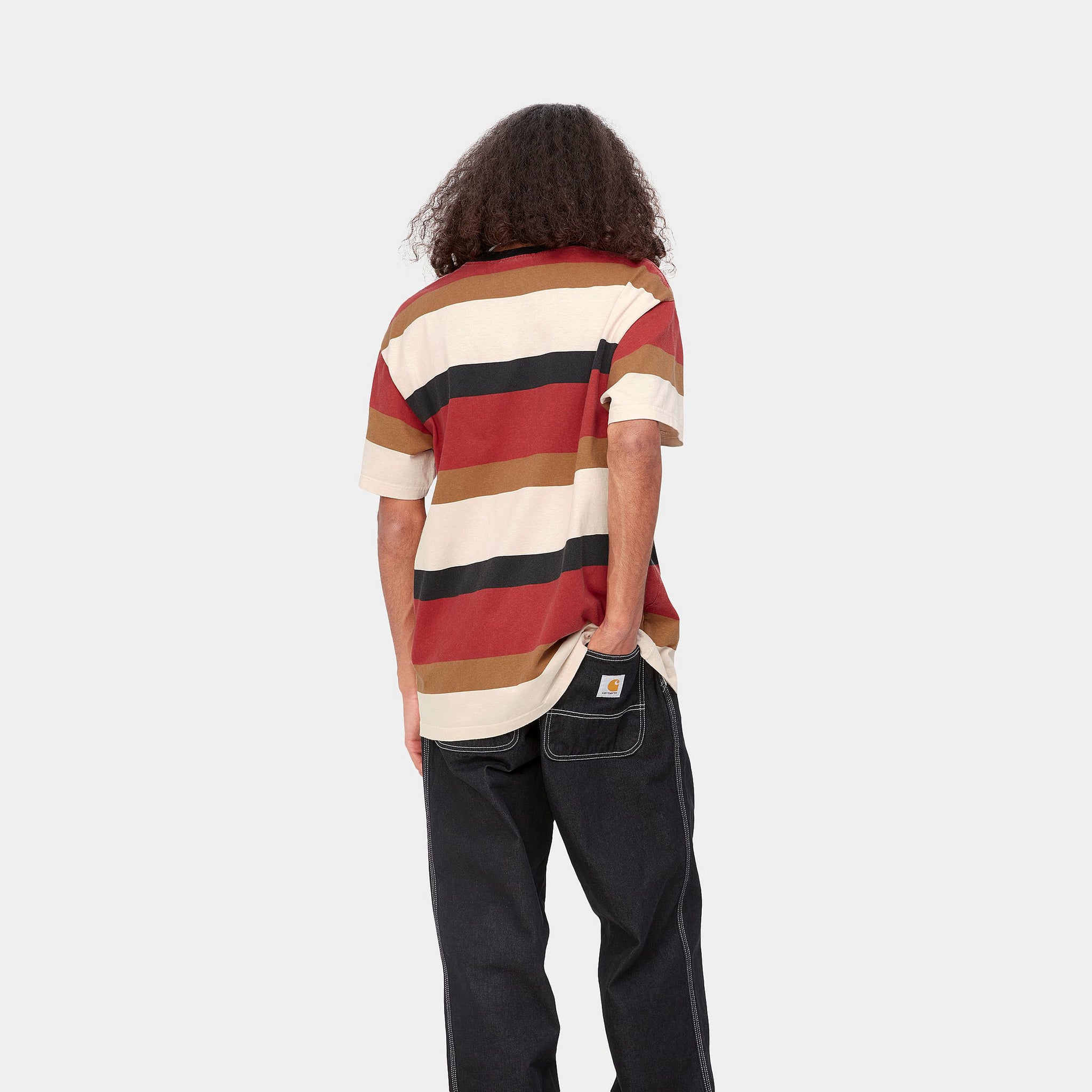 S/S Crouser T-Shirt Organic Cotton Single Jersey, 210 g/m² Crouser Stripe (Arcade heavy stone wash)